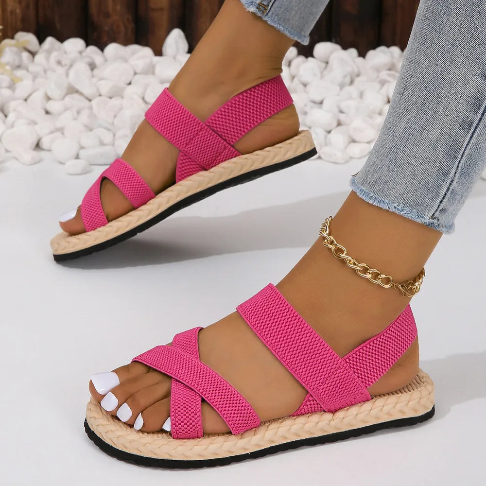 CRISS CROSS OPEN TOE SANDALS sandals