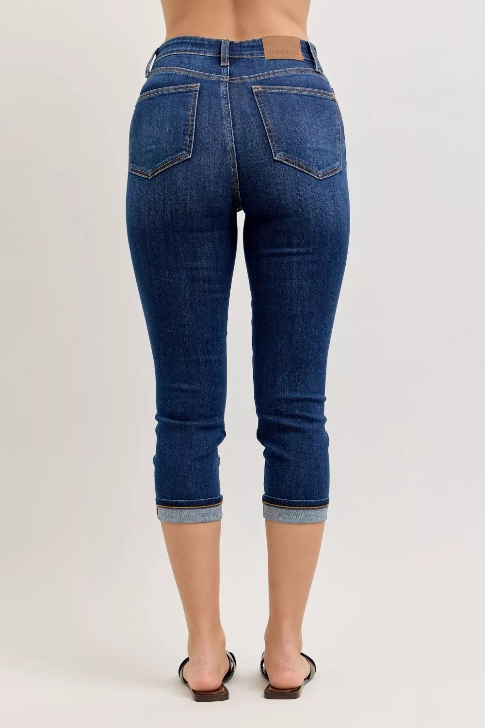 JUDY BLUE HIGH WAIST CAPRI JEANS WITH CUFF Judy Blue Denim