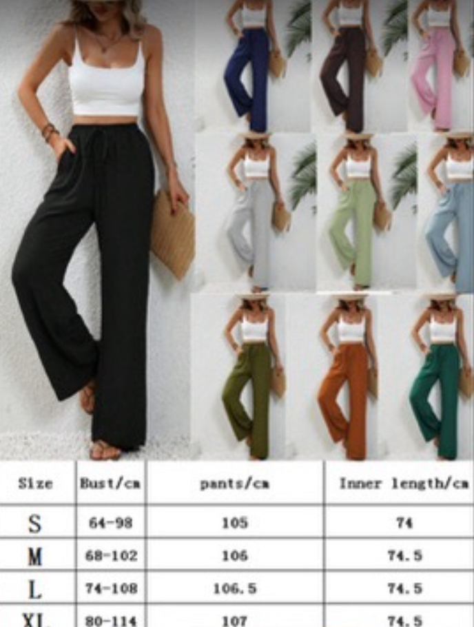 PREORDER ** WORK ETHICS ELASTIC WAIST FLARE LEG PANTS