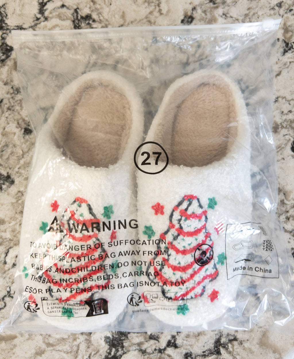 Christmas Tree Cake Slippers