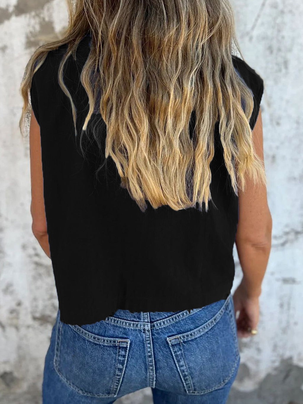 BUTTON DOWN CAP SLEEVE SHIRT Tops