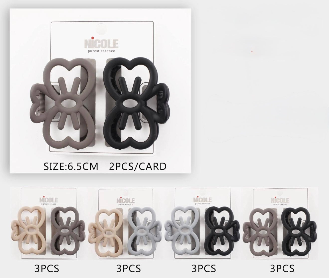 RIBBON SHAPED MEDIUM SIZE HAIR CLAW CLIP - PICK YOUR COLOR HAIR ACCESSORY