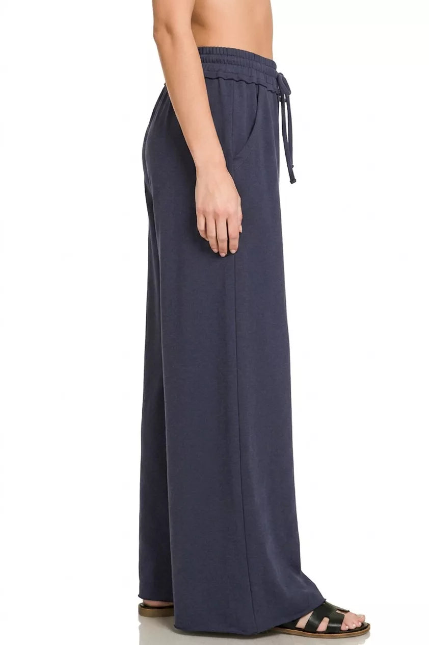 Zenana French Terry Wide Leg Sweatpants