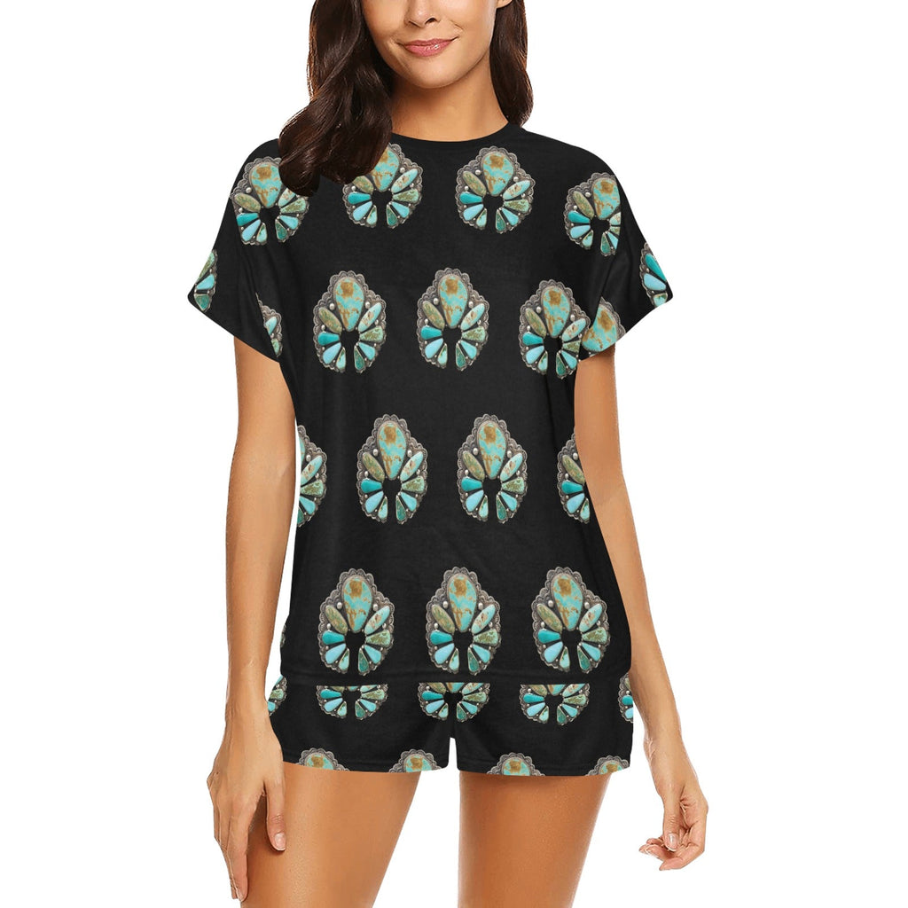 TURQUOISE NAJA WOMEN'S PAJAMA SHORT SET pajama set