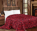 RED FLORAL MIA BRAND BLANKET - KING SIZE Blanket