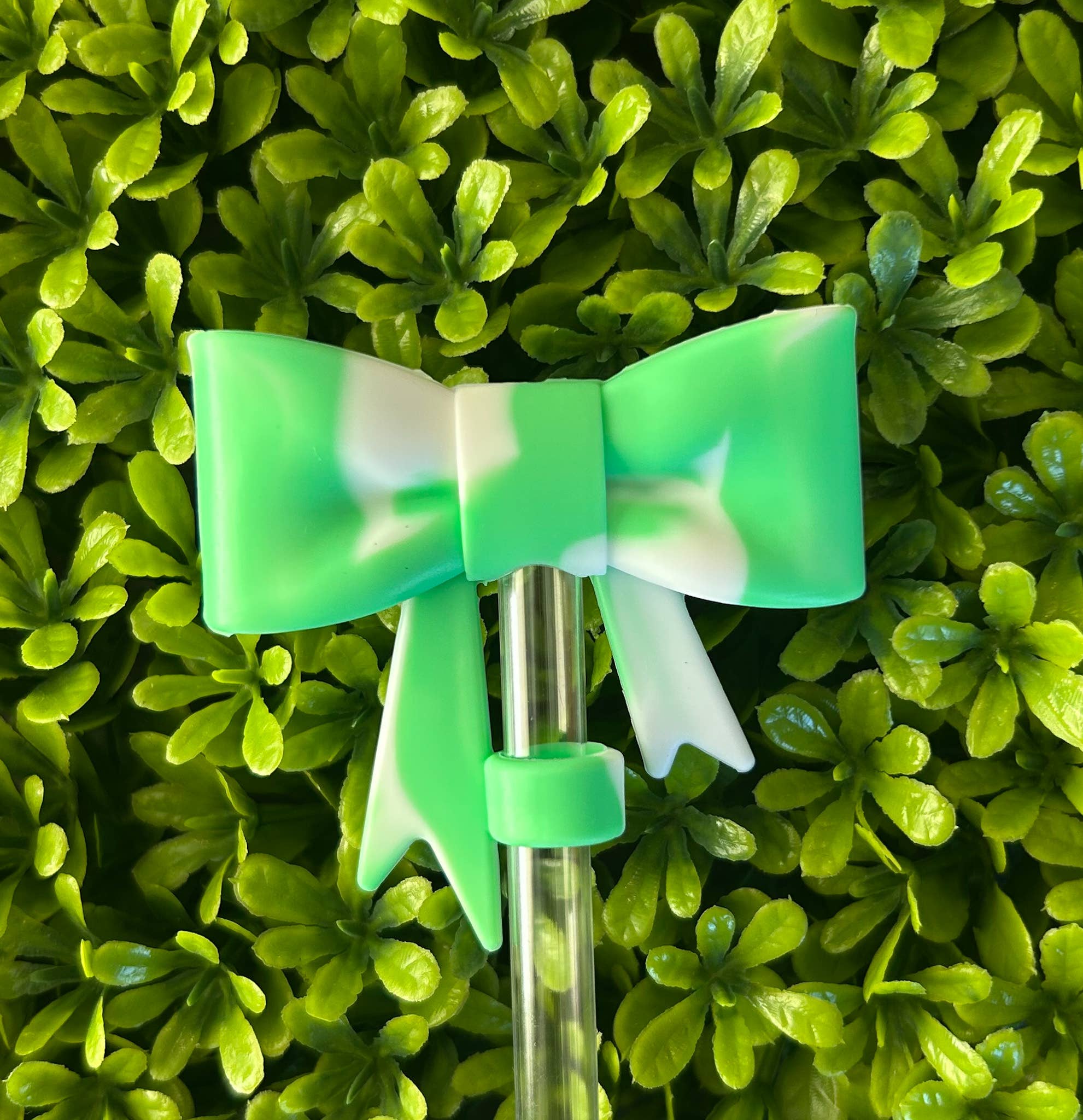 Tie Dye Bow Straw Topper