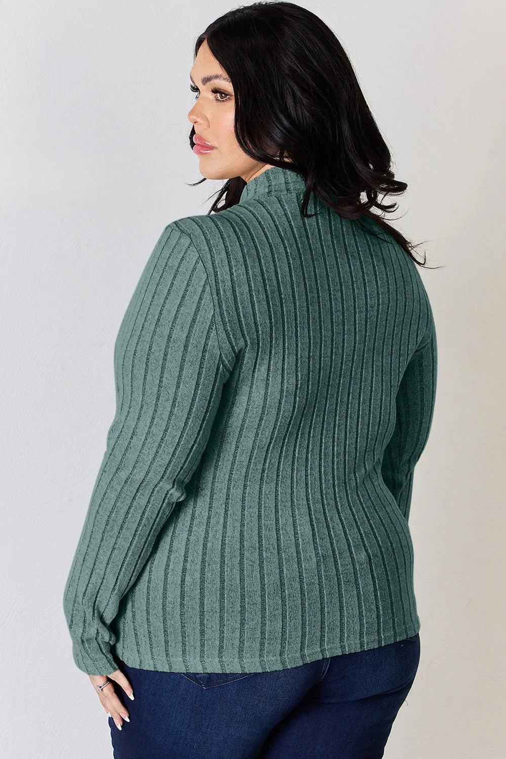 BASIC BAE RIBBED MOCK NECK LONG SLEEVE T-SHIRT Long Sleeve Top