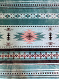 SEAFOAM TEAL SOUTHWEST AZTEC TWIN BLANKET | SUPER SOFT PLUSH SOUTHWESTERN BLANKET Blanket