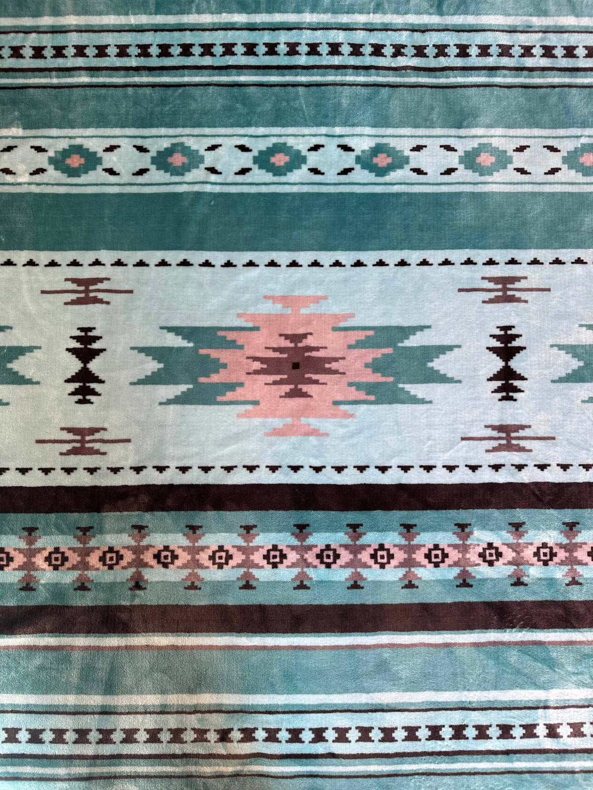 SEAFOAM TEAL SOUTHWEST AZTEC TWIN BLANKET | SUPER SOFT PLUSH SOUTHWESTERN BLANKET Blanket