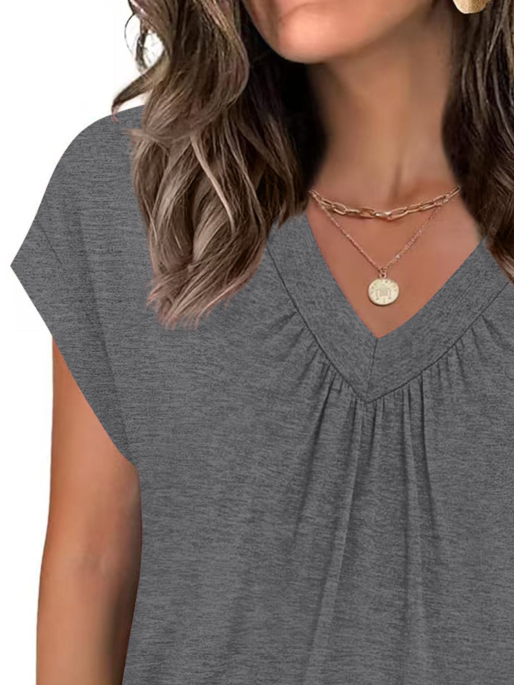 V-NECK RELAXED FIT T-SHIRT Tops