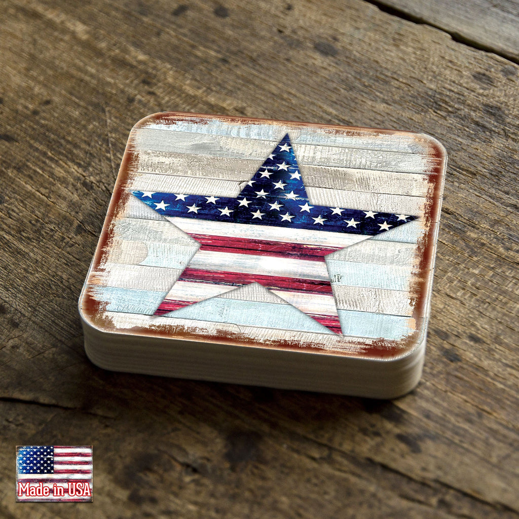 American Star Wooden Cork Coasters Gift Set of 4 by Nature Wonders - 898917C-S4 Coasters