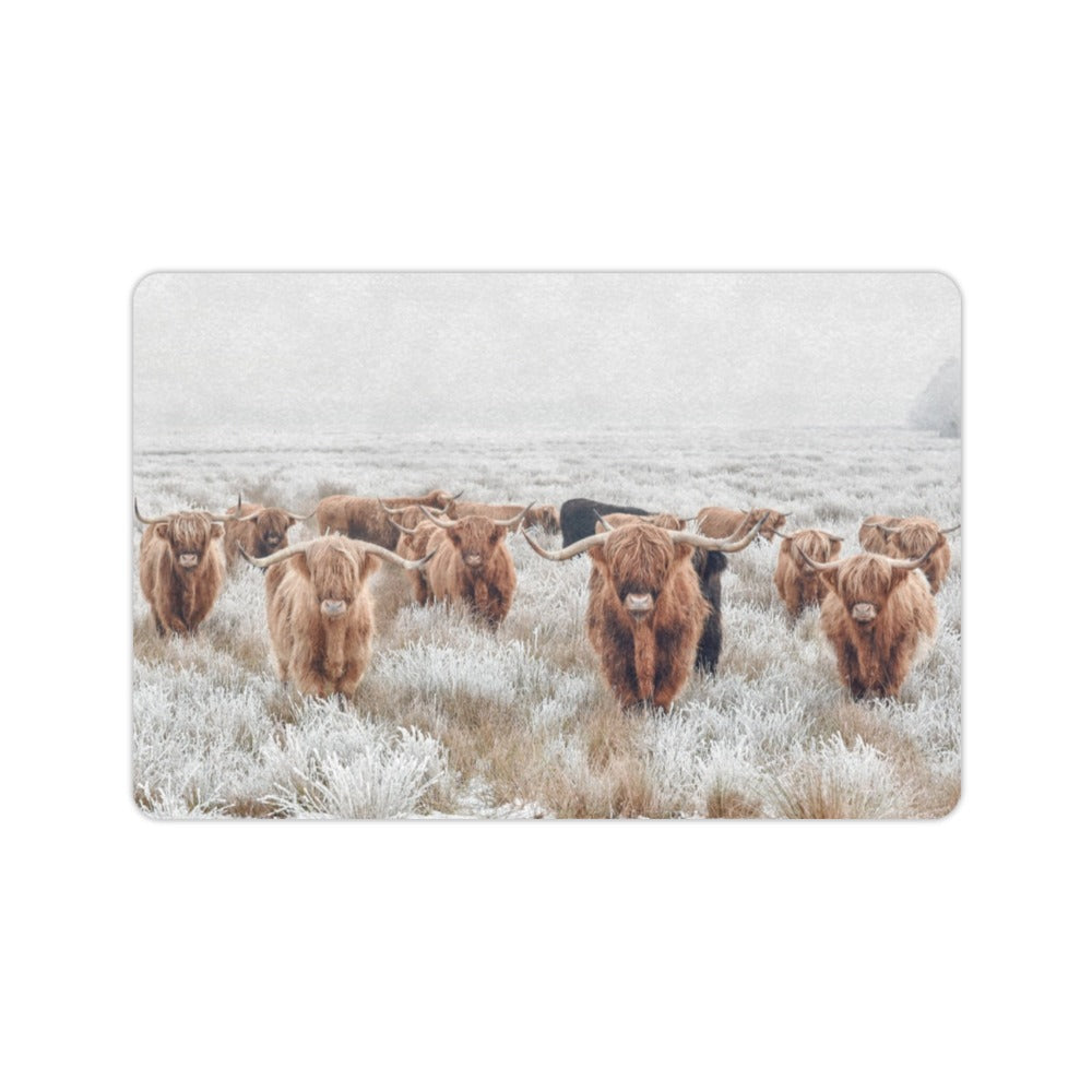 HIGHLAND COW HERD DOOR MAT 24X16" - MADE IN THE USA Doormats