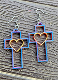 3D PRINTED CHRISTIAN CROSS EARRINGS - MADE IN THE USA!