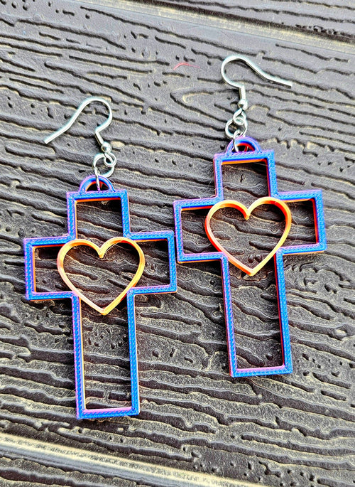 3D PRINTED CHRISTIAN CROSS EARRINGS - MADE IN THE USA! Earrings