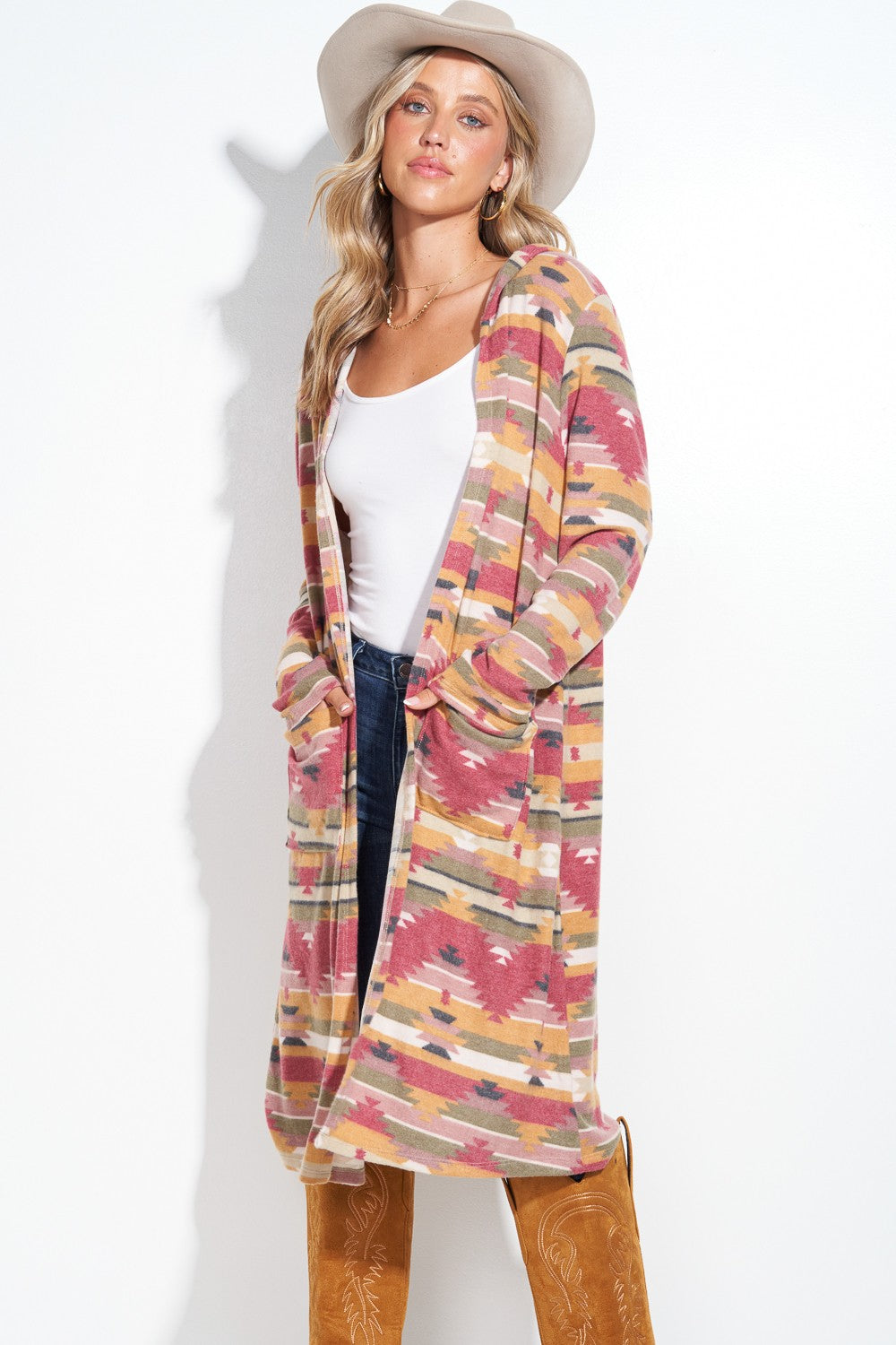 AZTEC HOODED CARDIGAN - MADE IN THE USA