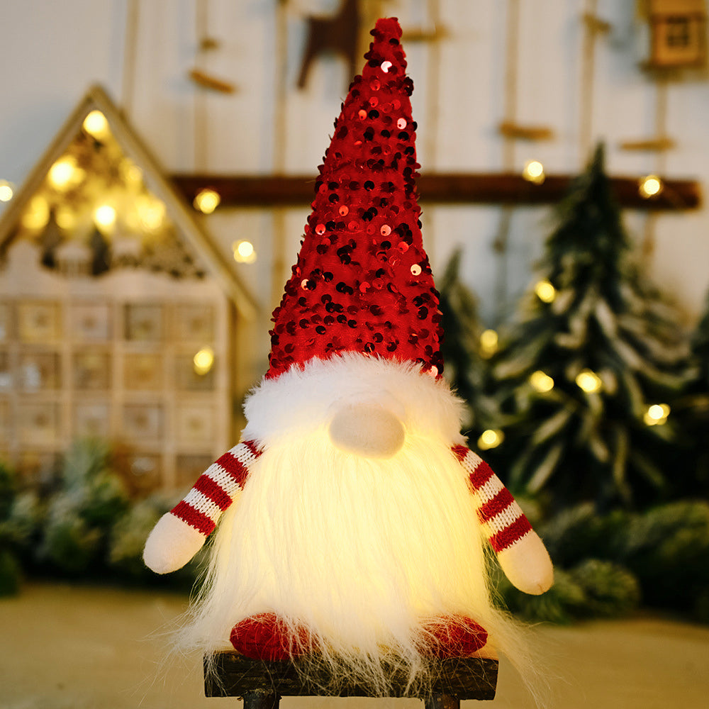 Sequin Light-Up Faceless Gnome