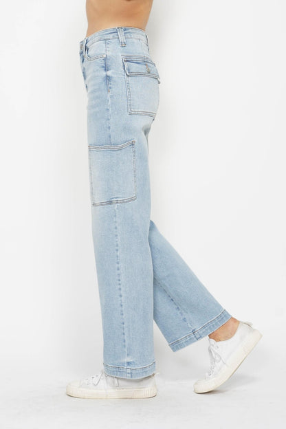 Judy Blue High Waist Straight Cargo Jeans