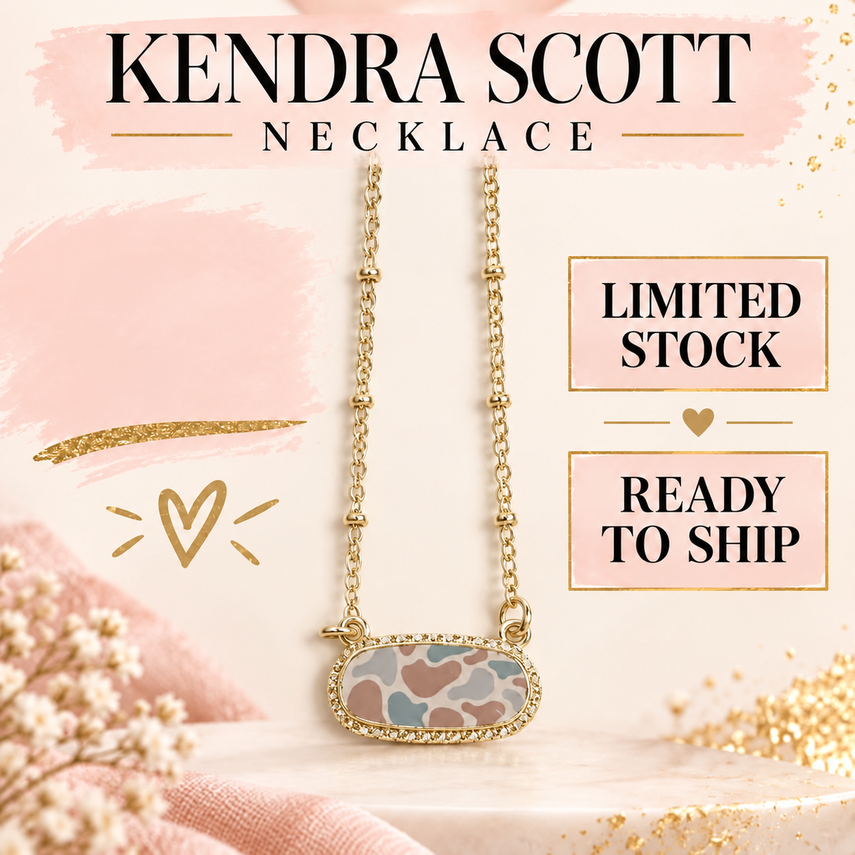 CAMO GOLD TONE NECKLACE | NEUTRAL CAMO STYLE Necklace