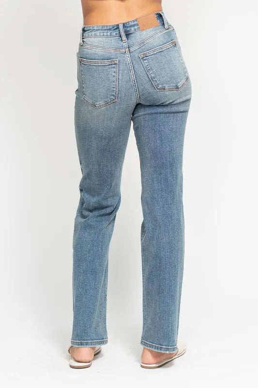 Judy Blue Full Size High Waist Distressed Dad Jean Plus Size