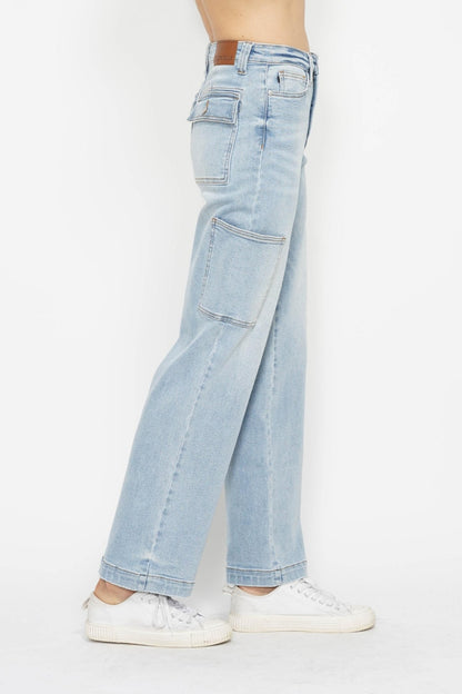 Judy Blue High Waist Straight Cargo Jeans