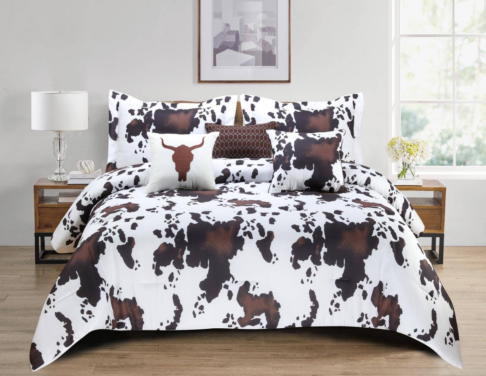 Cow Print Comforter 6pc Set King Size