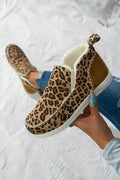 Leopard Print Fleece Lined Winter Snow Boots Boots