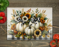 Fall White Pumpkins Glass Cutting Board cutting board