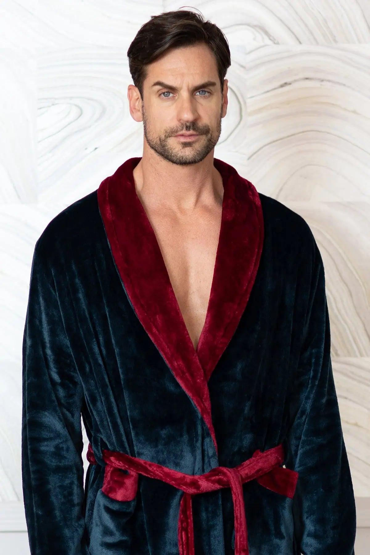 Men's Shawl Collar Fleece Robe