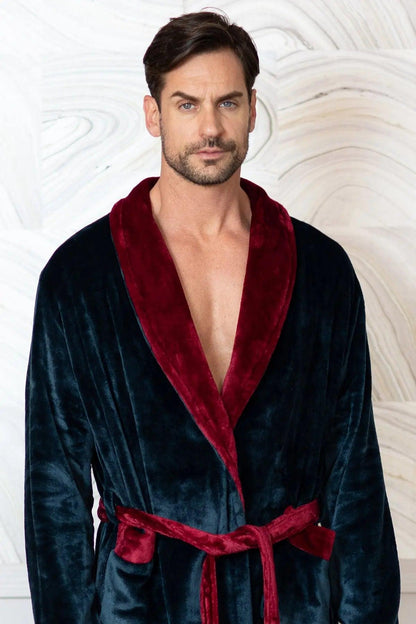 Men's Shawl Collar Fleece Robe