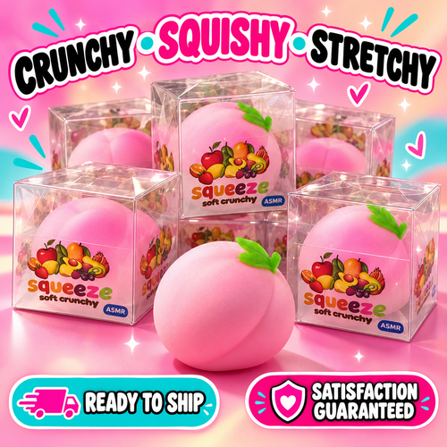 ADORABLE PEACH SQUISHIES THAT CRACKLE, POP AND STRETCH | SO SATISFYING sensory toy