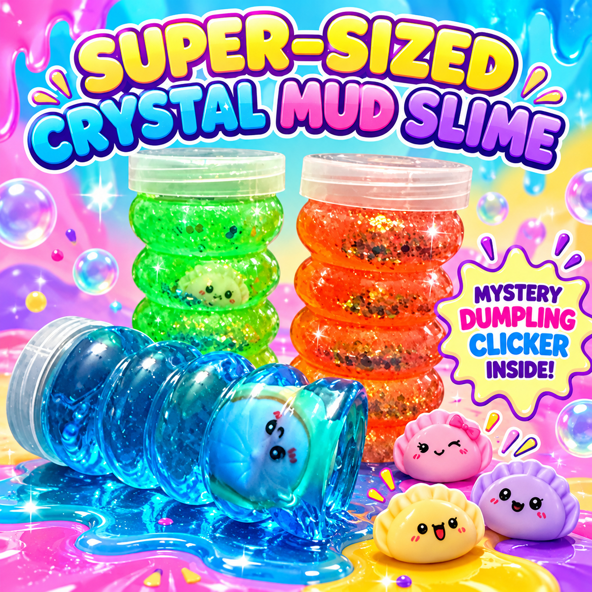 CRYSTAL MUD SLIME WITH SURPRISE CHARACTERS | WHICH CHARACTER WILL YOU GET? sensory toy