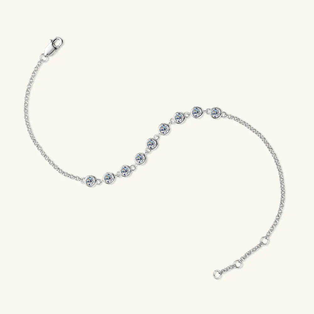INLAID MOISSANITE .925 STERLING SILVER BRACELET bracelet