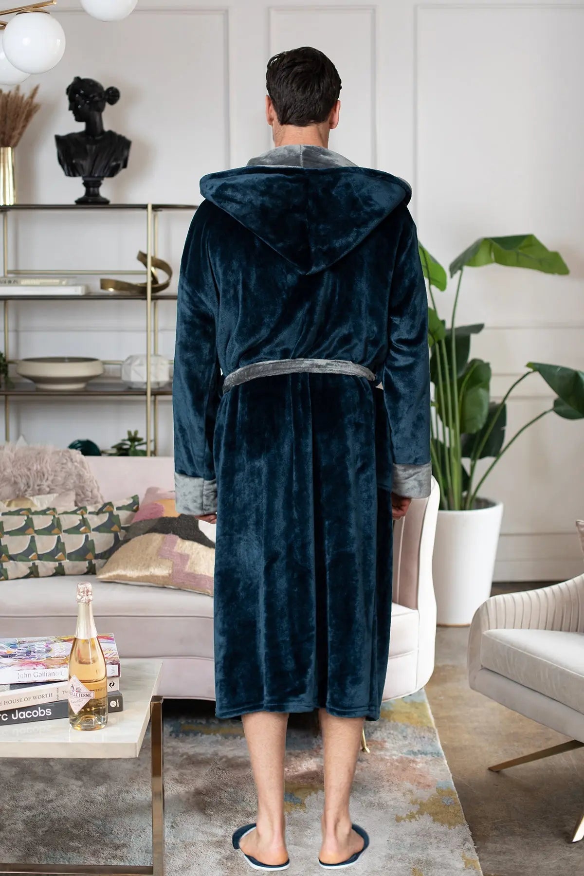 Men's Hooded Plush Robe