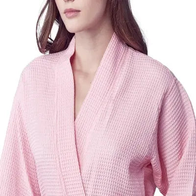 Women's Waffle Kimono Knee Length Robe