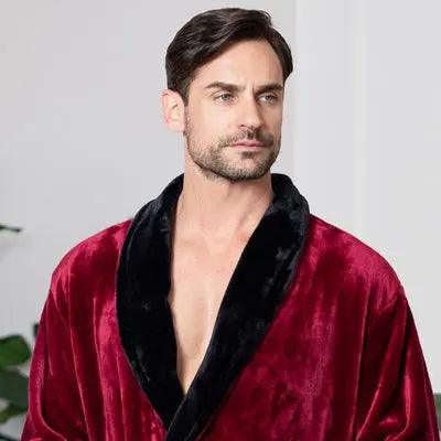 Men's Shawl Collar Fleece Robe