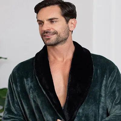 Men's Shawl Collar Fleece Robe