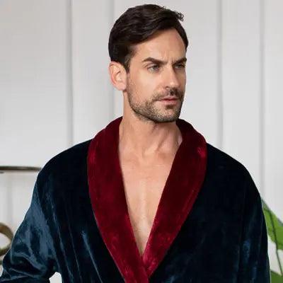 Men's Shawl Collar Fleece Robe