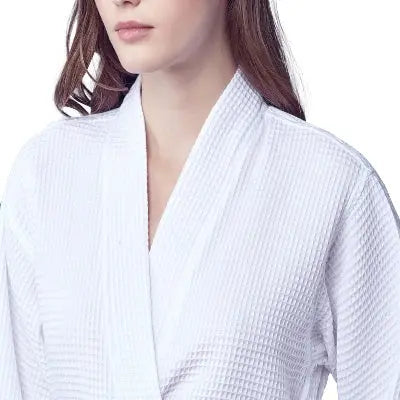 Women's Waffle Kimono Knee Length Robe