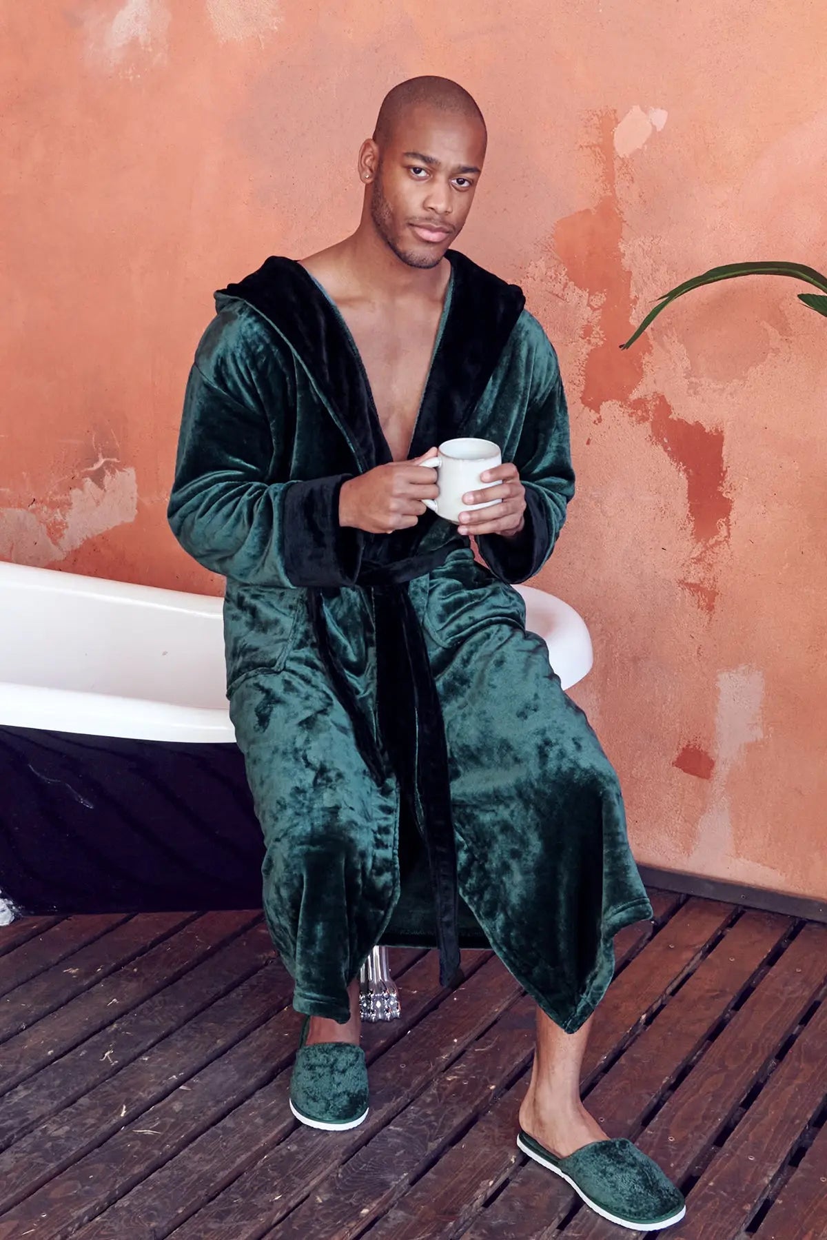 Men's Hooded Plush Robe