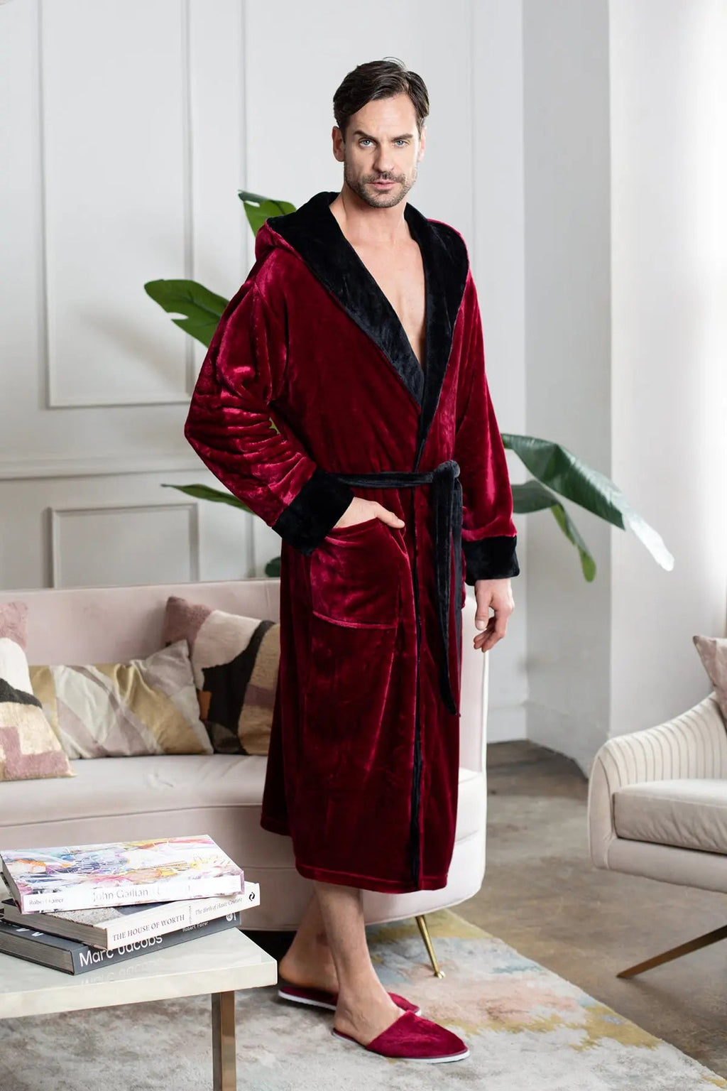 Men's Hooded Plush Robe