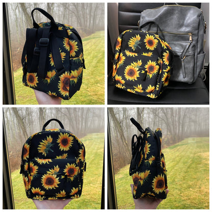 Mini Backpack - Sunflower Cow Wood