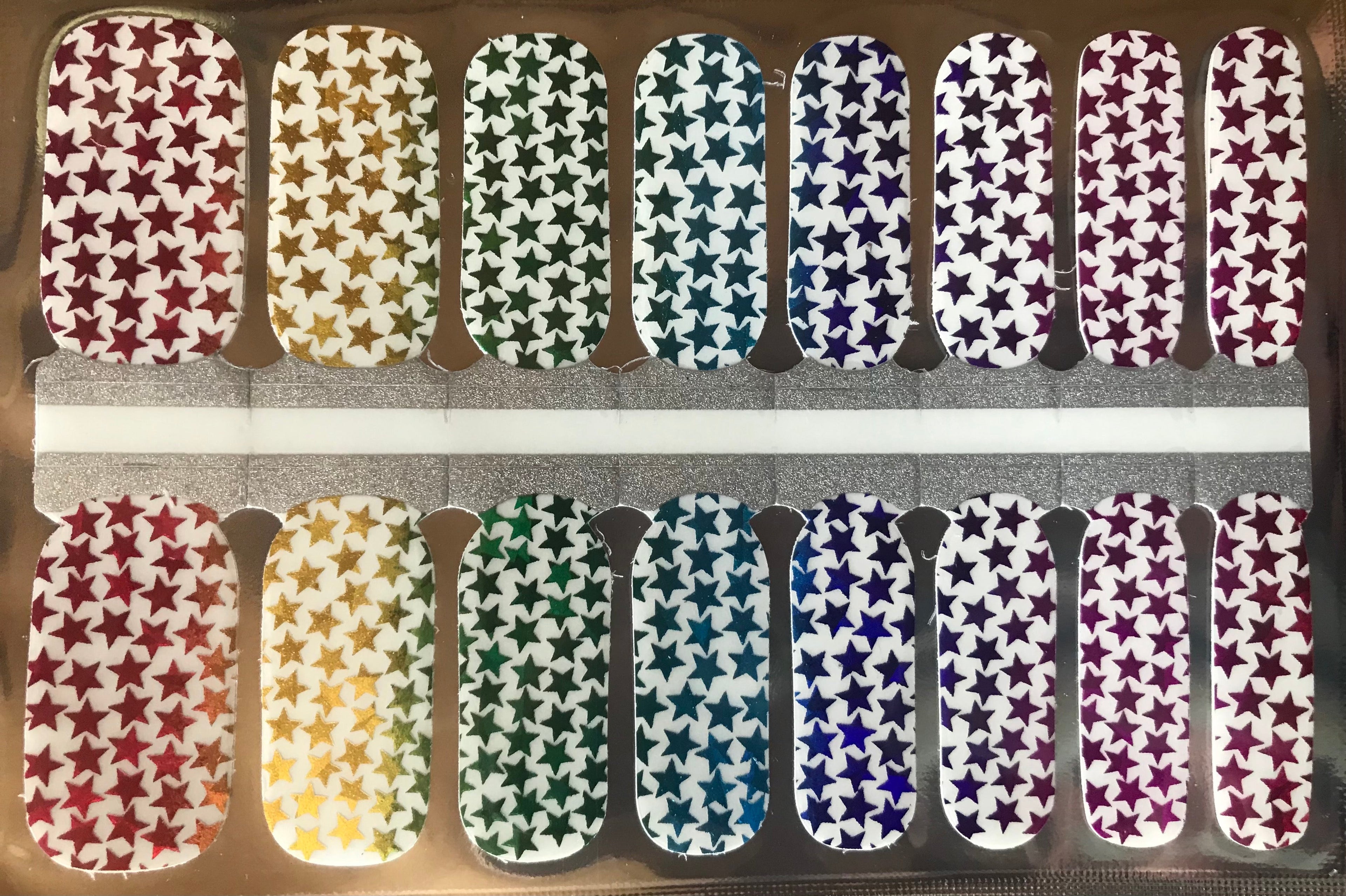 Rainbow Metallic Stars - Sheer Overlay