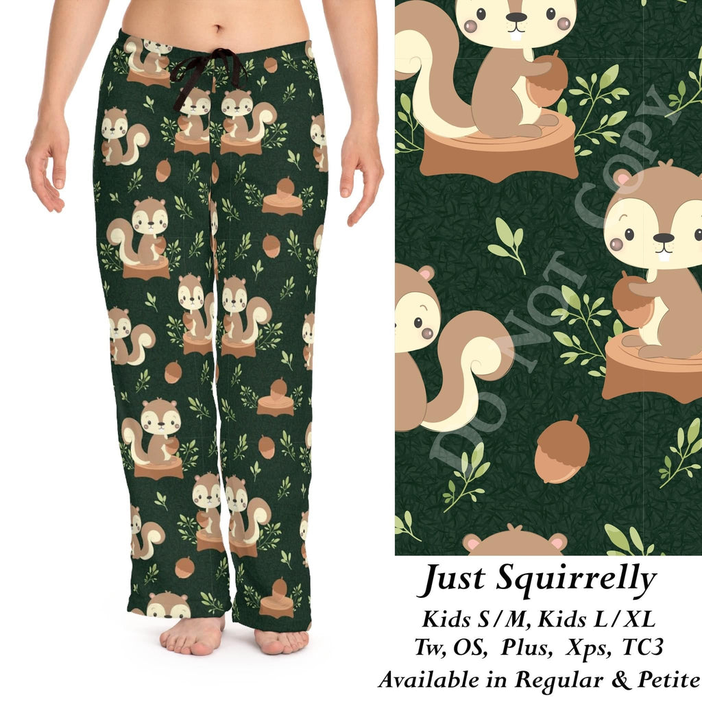 Just Squirrelly leggings, capri, loungers, and joggers