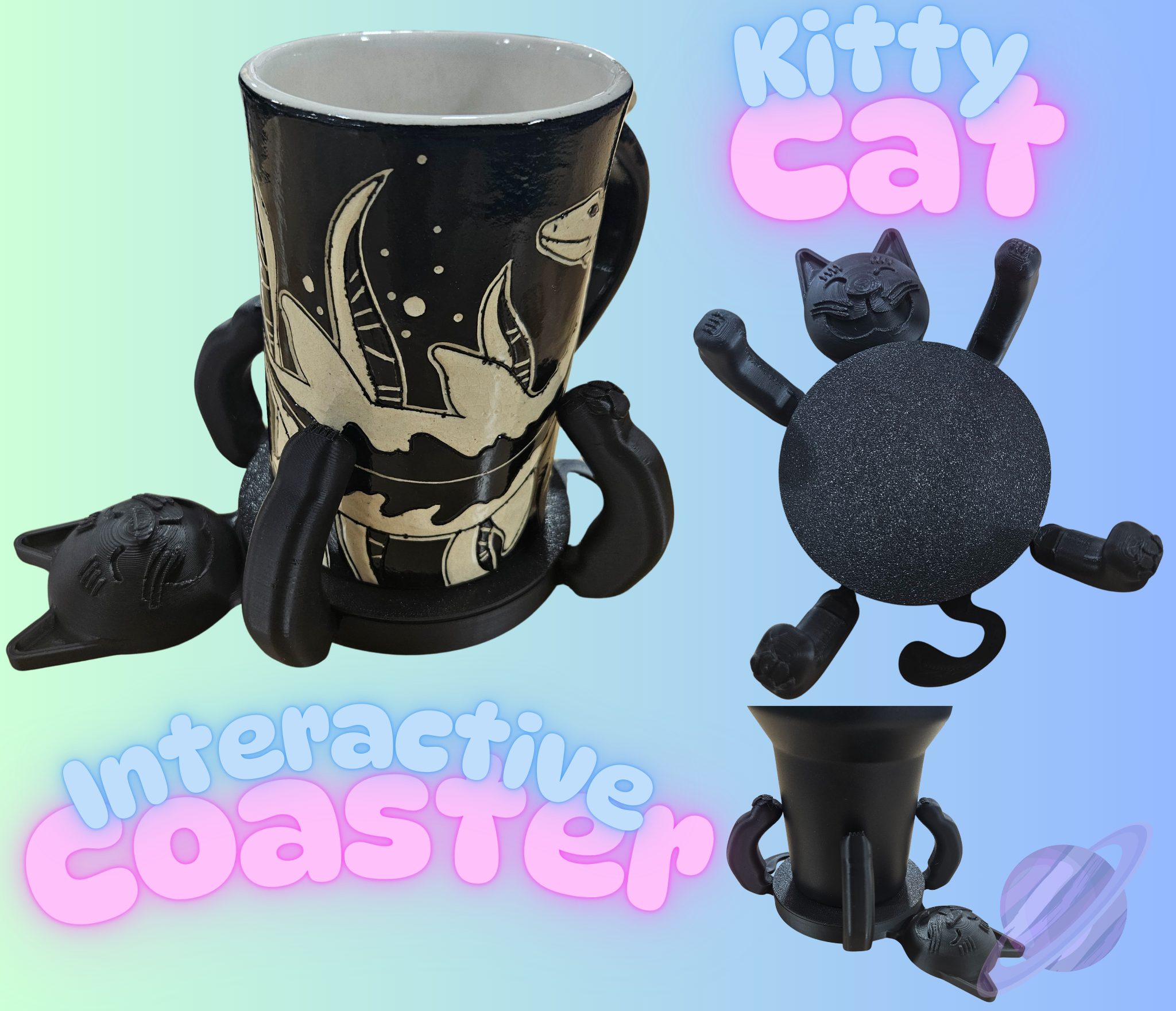 3D PRINTED KITTY CAT COASTER