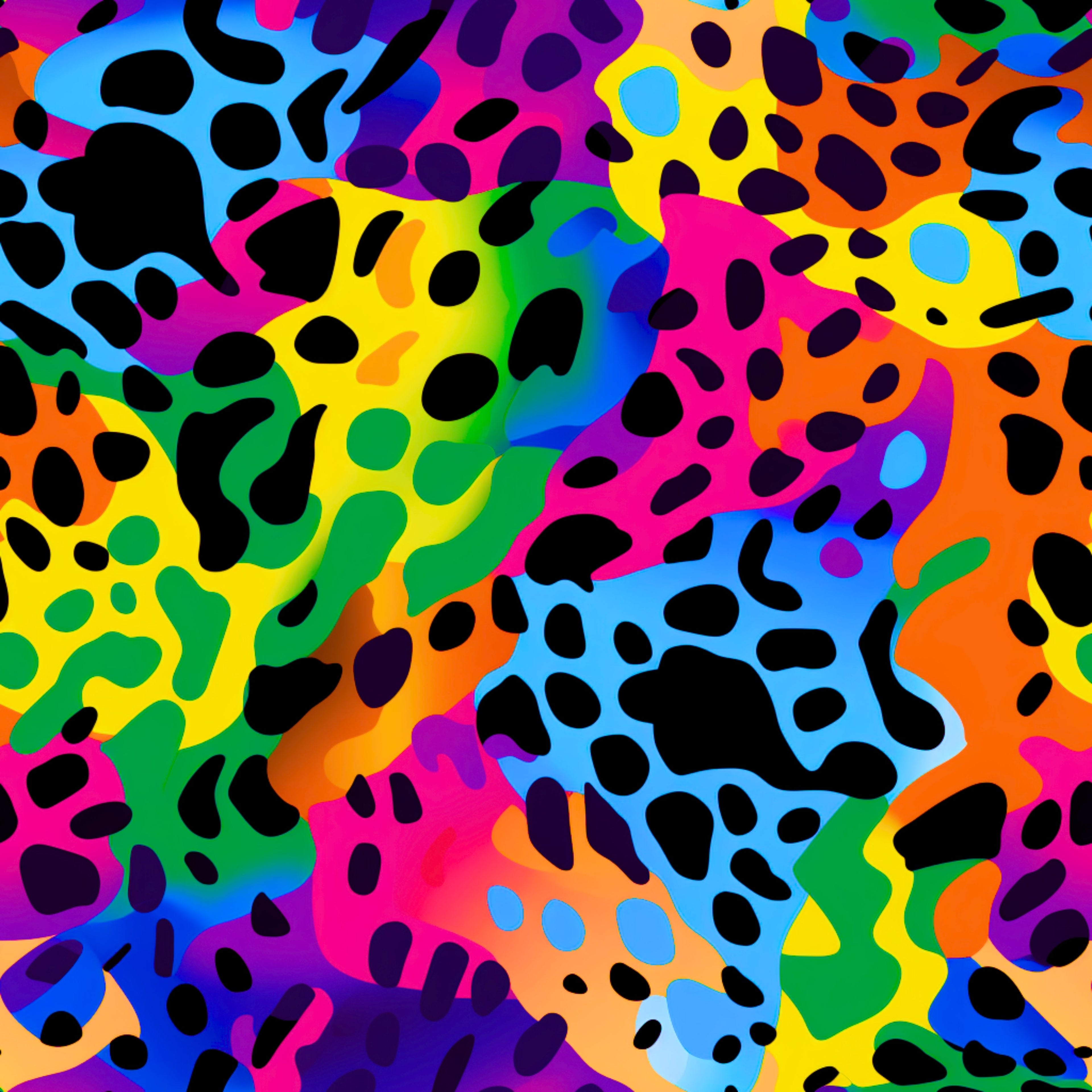 Rainbow Leopard leggings, skorts, and biker shorts with pockets