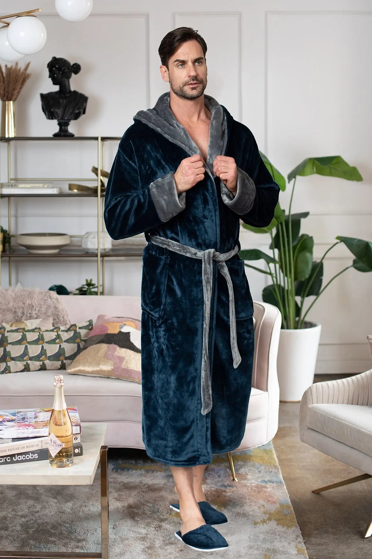 Men's Hooded Plush Robe