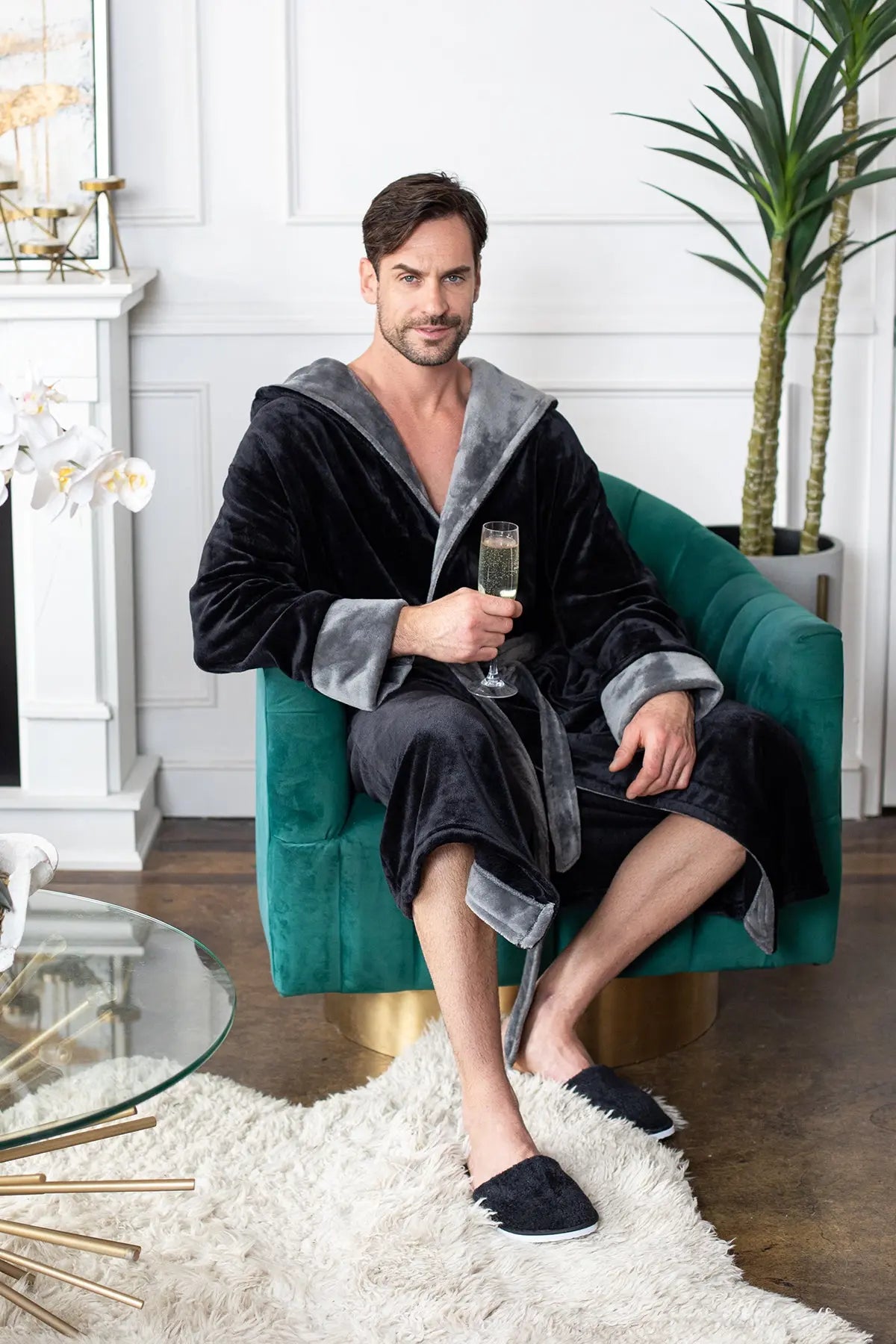Men's Hooded Plush Robe