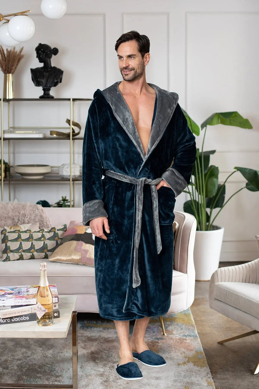 Men's Hooded Plush Robe