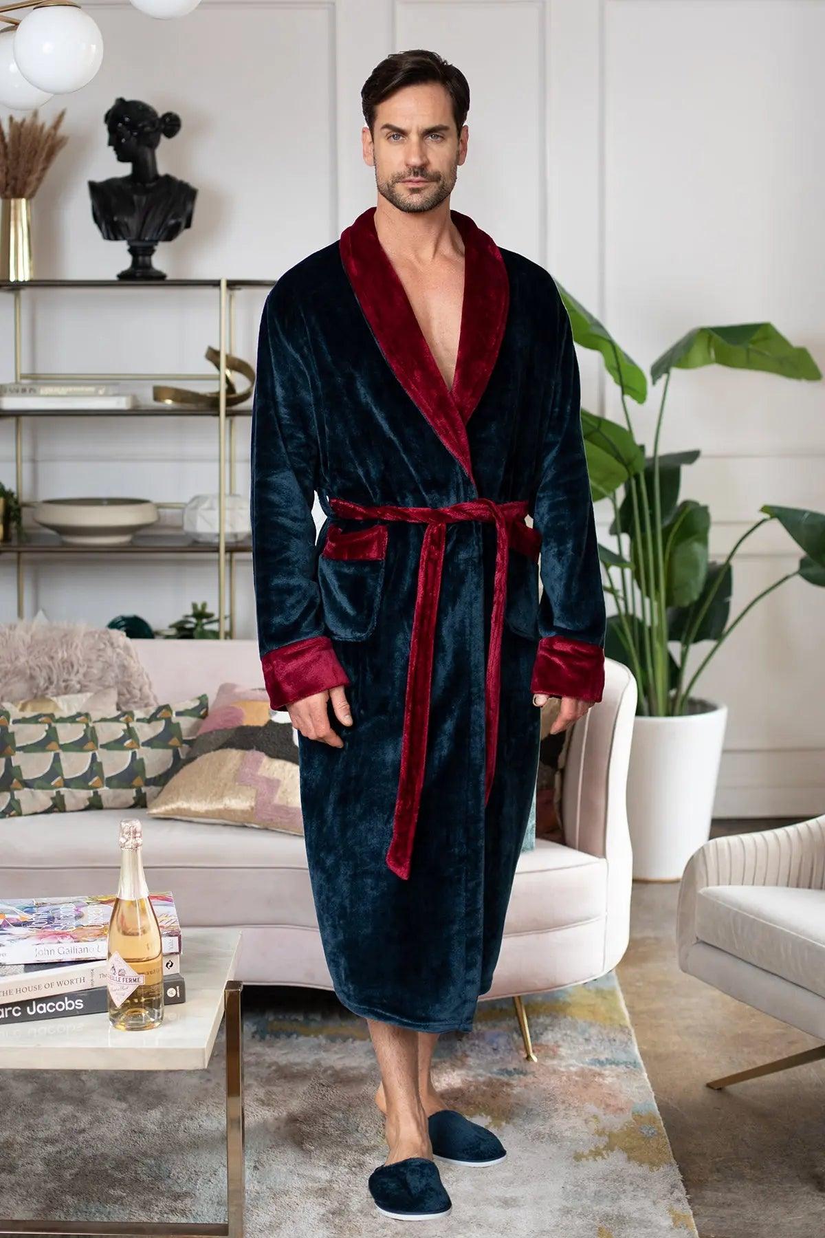 Men's Shawl Collar Fleece Robe