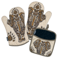 Elephant Boho Oven Mitts And Potholder Set